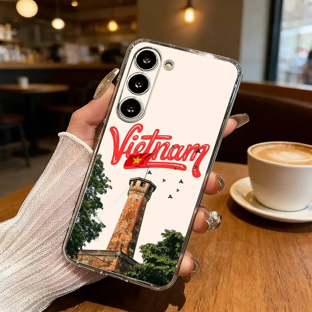 

V-Vietnam Phone Case For Samsung Galaxy S24 S25 S23 S22 S21 Plus S24 S25 Transparent Cover Case