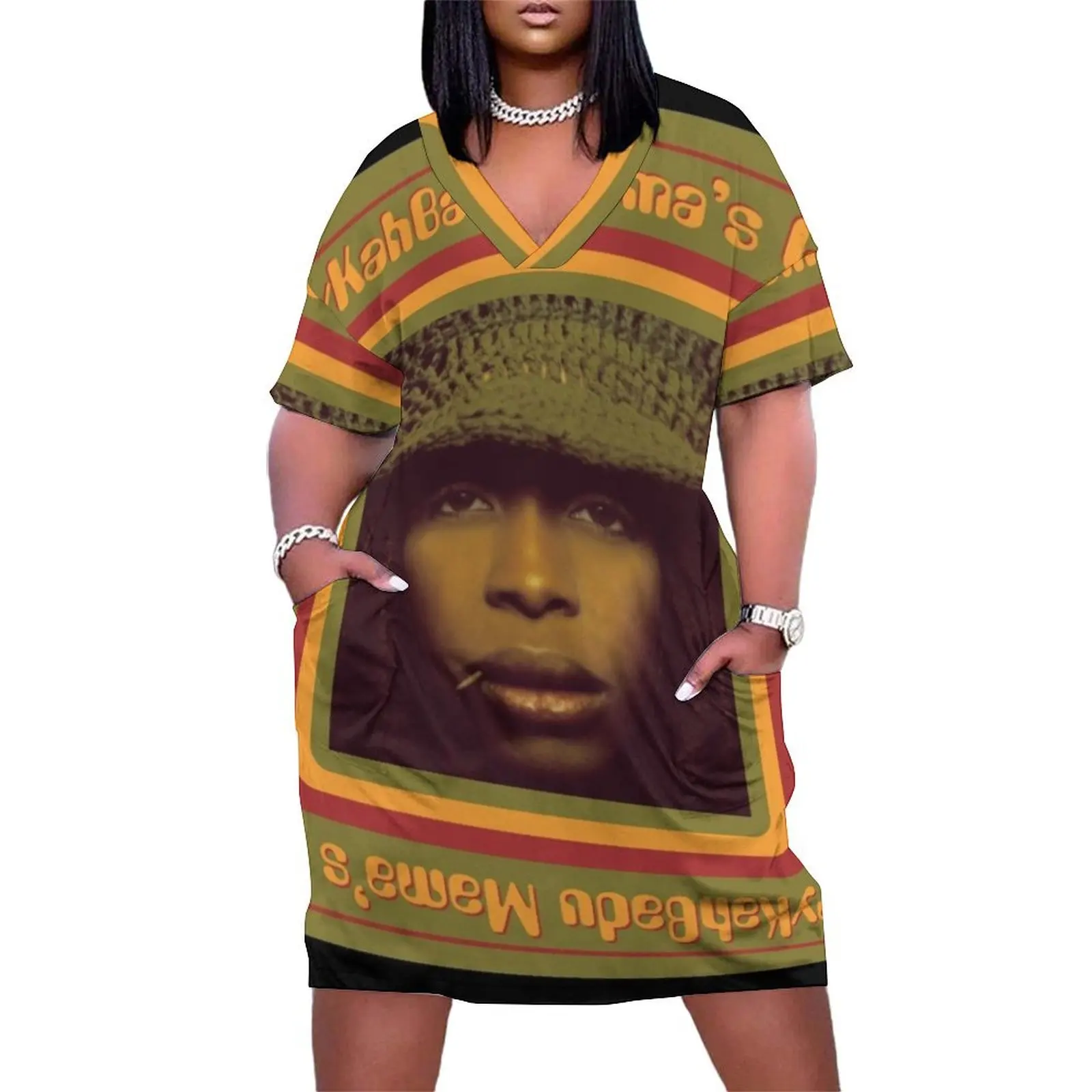 

Erykah Badu Mamas gun Loose Pocket Dress clothing women summer 2024 wedding guest dress 2024 women"s clothing trend 2024