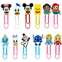 Nuovo Anime Disney Paperclip segnalibro Kawaii Mickey Mouse Stitch Disney Princess paginazione cartella Cartoon segnalibro regali