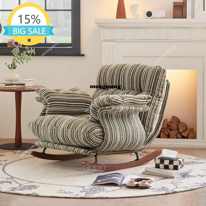 

M53 Single vintage rocking chair Mid century balcony minimalist design living room armchairs creativity sillones de sala furnitu