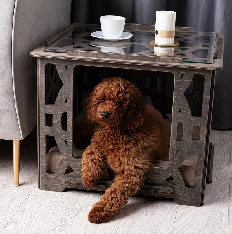 Dog crate house furniture indoor large Corner dog kennel house with door pet furniture kennel Portable modern Dog cage