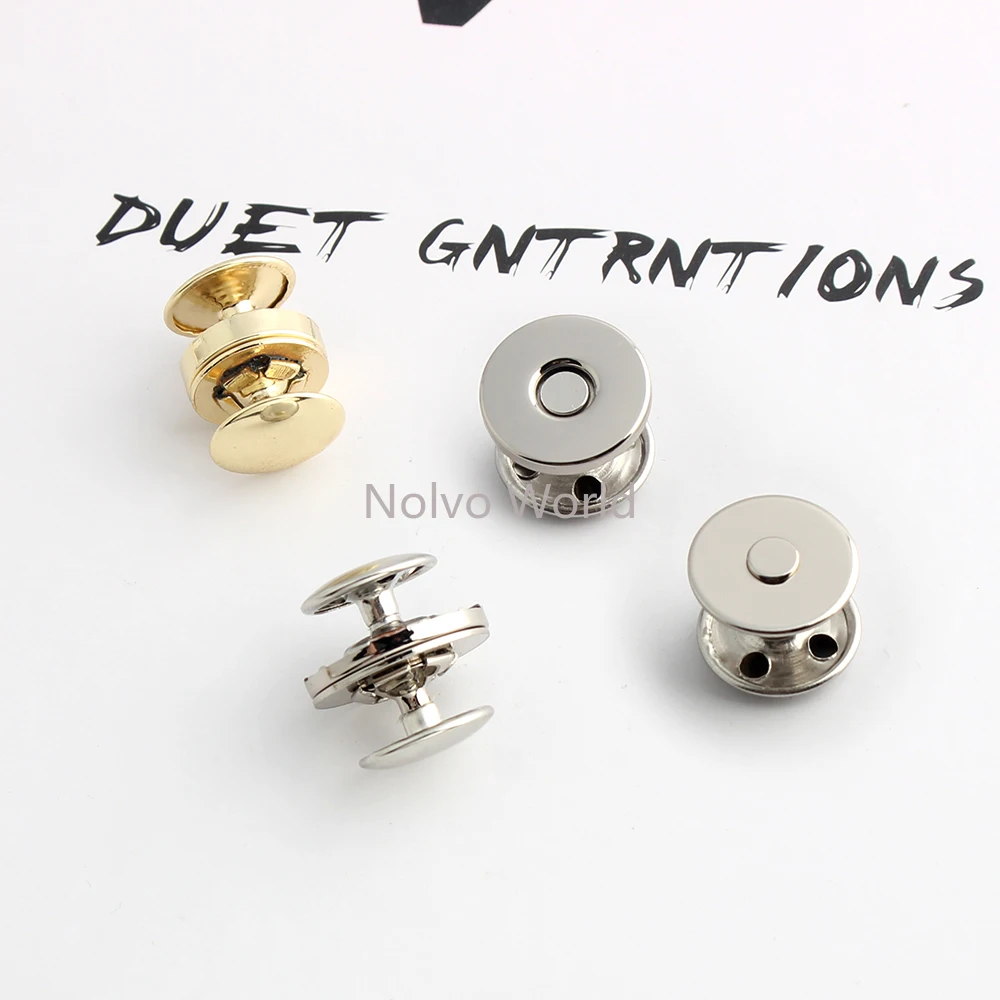 10/30/200PCS 14/18mm Thick Metal Double Rivet Magnetic Clasps Buttons Fastener For Handbag Bags Purse Press Buckle Accessories