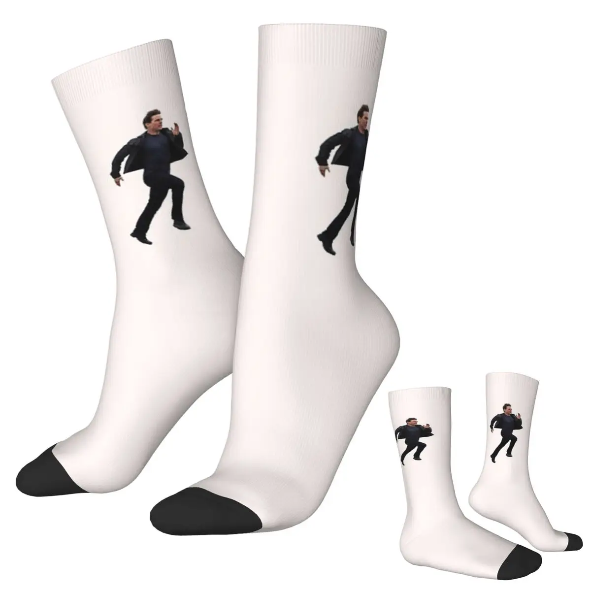 

Носки с наклейками Ethan Hunt Mission Not Impossible Harajuku, впитывающие пот чулки, всесезонные длинные носки, рождественские подарки