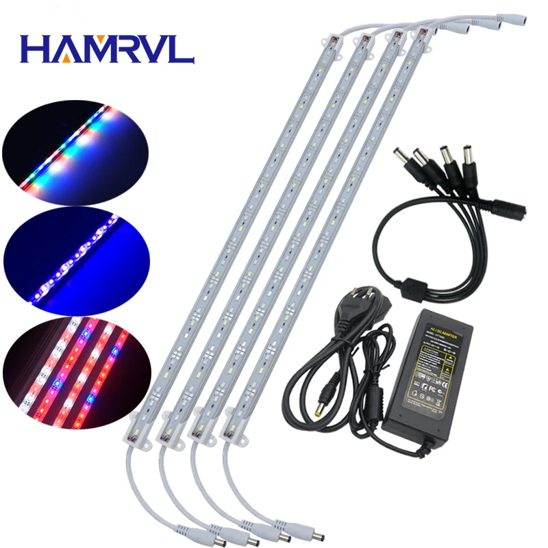 Growing Lamps Sets 0.5m 5730 Led Bar Rigid Strip IP68 Waterproof Light Plant Red Blue Green White Aquarium Greenhouse Hydroponic