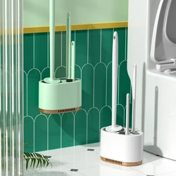 3 Set Household Toilet Brush Three Piece Set Of Perforated Wall Hanging Bathroom Silicone Corner Tools Toilet Cleaning Brush Set