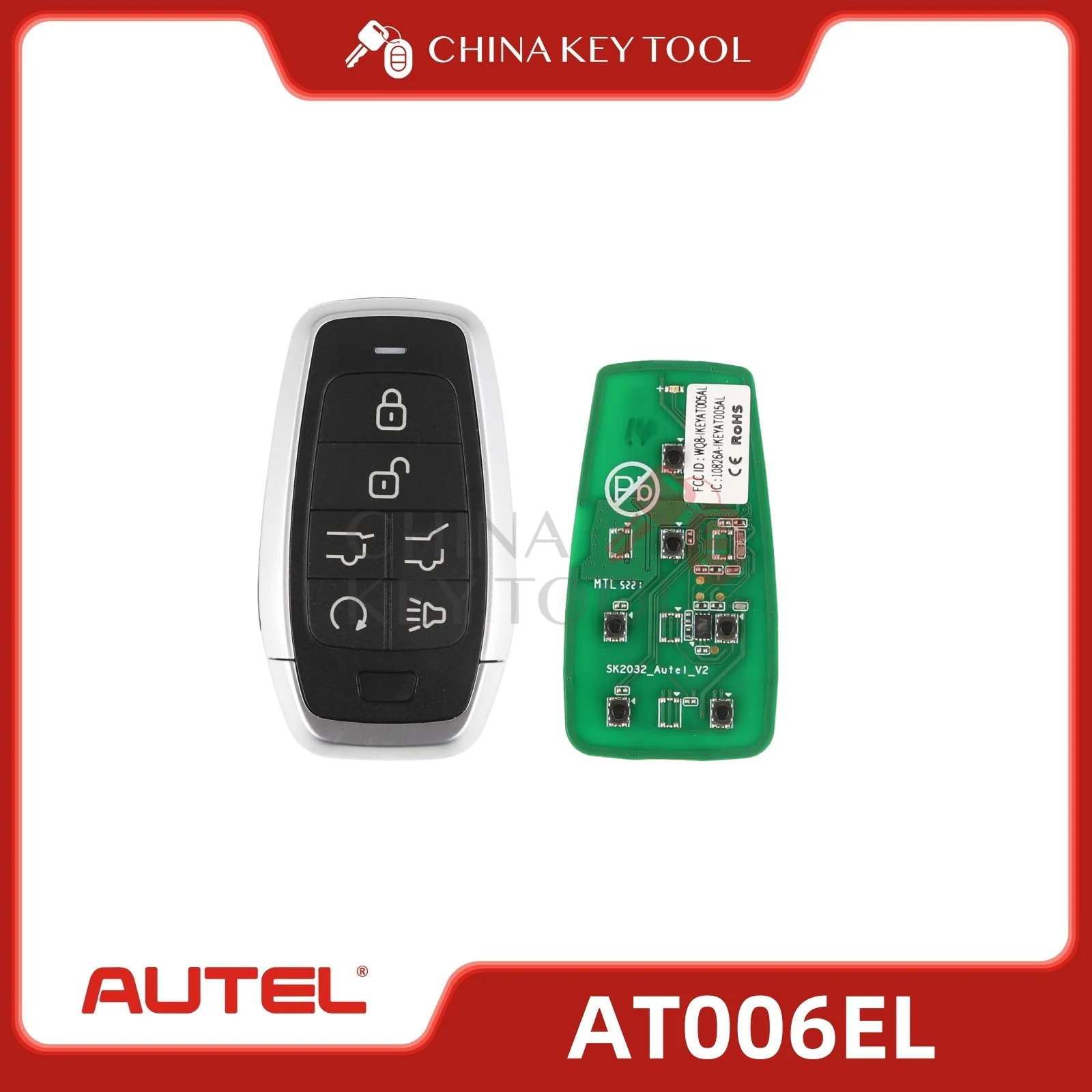 

AUTEL MAXIIM IKEY Стандартный стиль IKEYAT006EL 6-кнопочный независимый смарт-ключ (шляпа/шляковое стекло/дистанционный запуск)