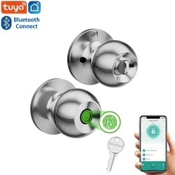 Bluetooth Tuya APP Control Smart Door Lock Keyless Door Handle Fingerprint Digital Electronic Door Lock