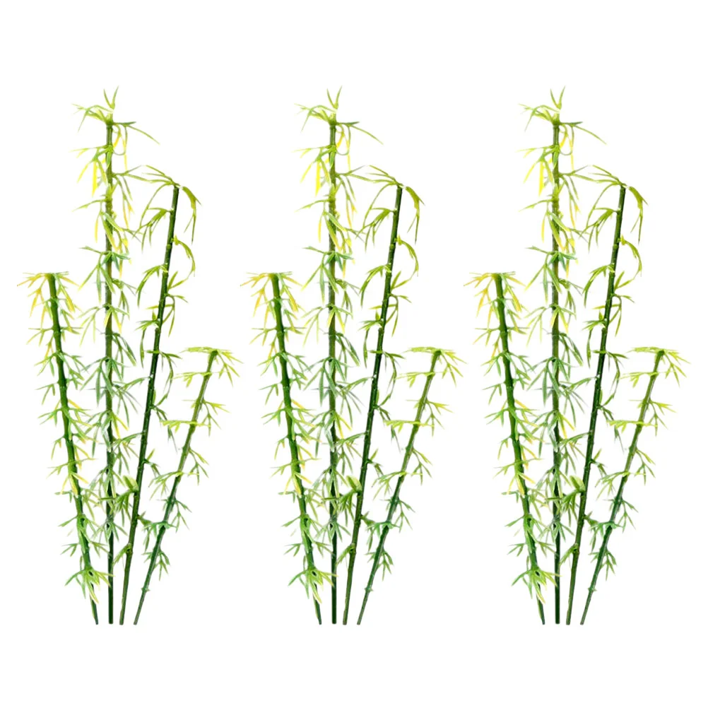 

12pcs Small Bamboo Trees Models Miniature Landscape Bamboo Trees Home Ornament plastic bamboo trees fake bamboo trees indoor