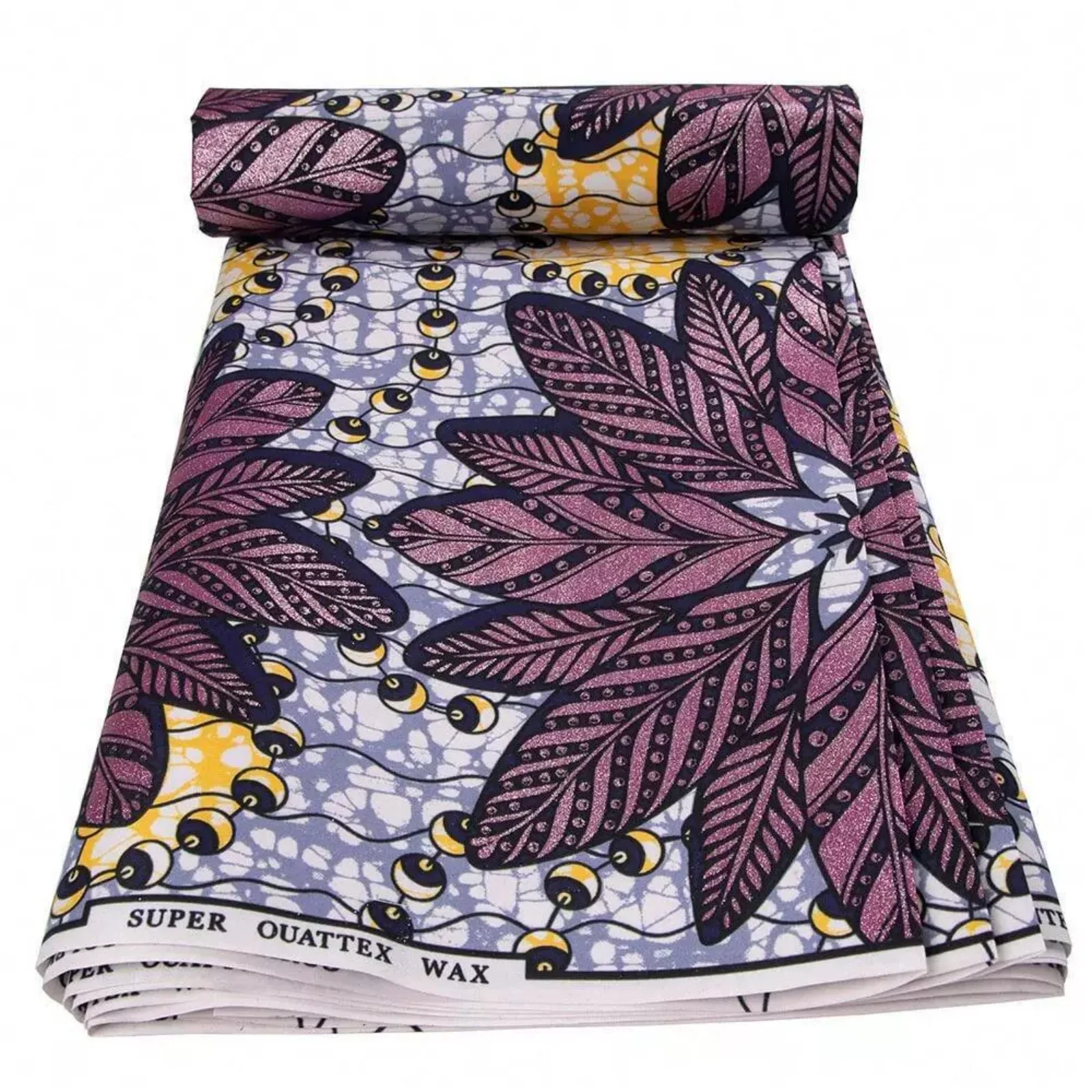 

New African Fashion Glitter Golden Wax Fabric High Quality Nigeria Ankara Gold Print 6Yards for Women Sewing