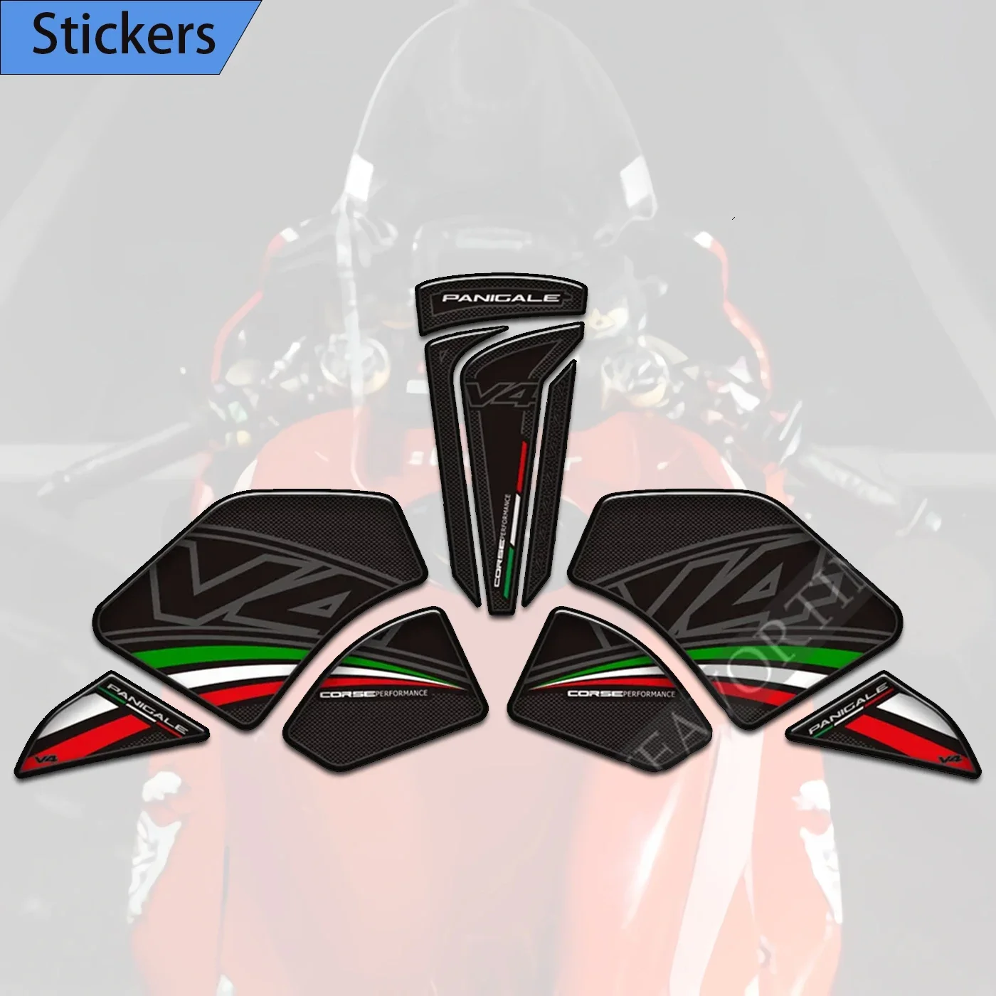 Motorcycle 3D Decals  For DUCATI PANIGALE V4 S R V4R SP 1100 Tank Pad Grips Knee Kit Gas Fuel Oil Protector