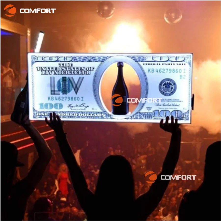 Night Club Wine Beer Rechargeable Acrylic Led Lighted Liquor Shelf Holder Stand Bottle Glorifier