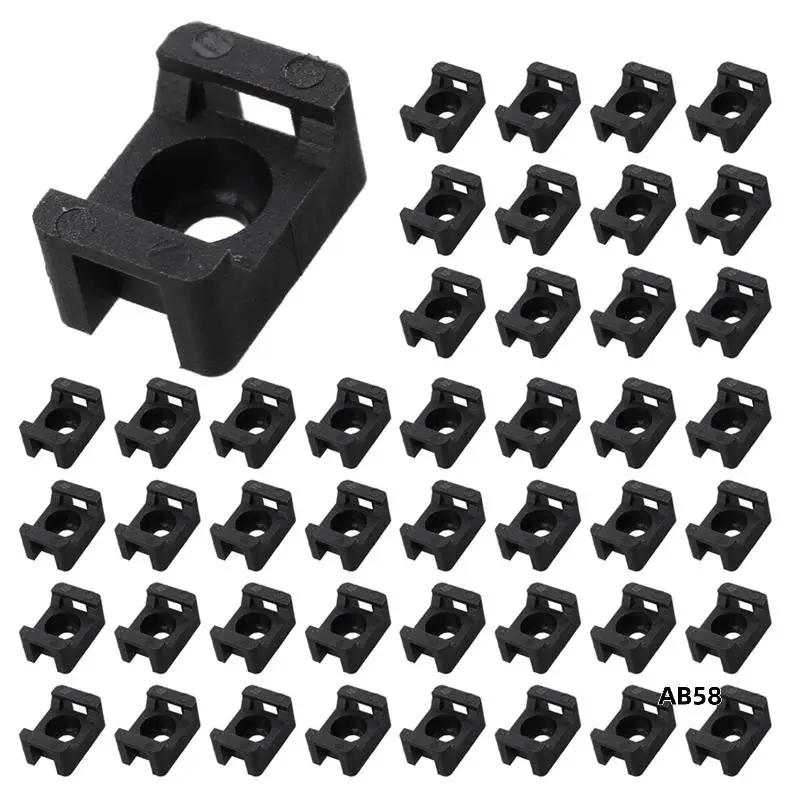 

Black 4.5Mm Width Cable Tie Base Saddle Type Mount Wire Holder 400Pcs