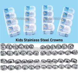 5 Stuks Dental Kids Primaire Molaire Kroon Refill Rvs Pediatrische Kronen Bovenste Rechts Links D2-D7/E2-E7 1e 2e