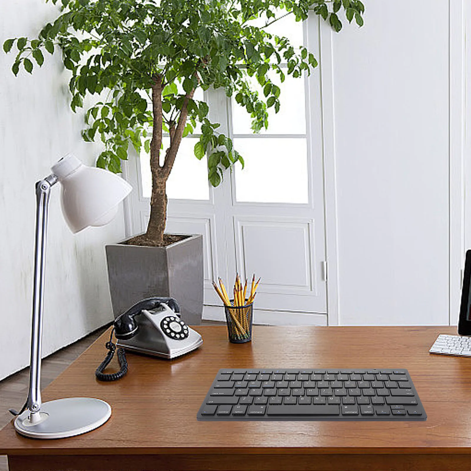 

Wireless Hebrew Language Keyboard Ultra-Thin Portable Silent Mechanical Keyboard For Laptop Office Work Desktop Computer