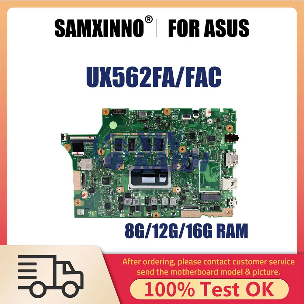 Laptop Motherboard For ASUS ZenBook UX562FAC UX562F UX562FA Q526FA Q526FAC Notebook Mainboard I5 I7 CPU 8G 12G 16G RAM