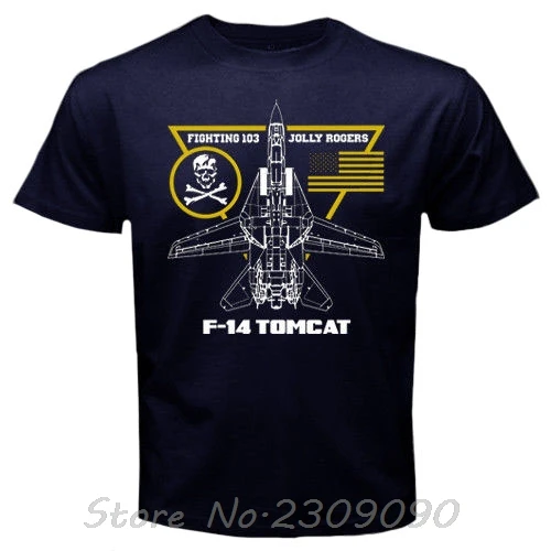 F-14 Tomcat القتال 103 جولي روجرز سرب الطيران القطن التي شيرت الإبداعية المتضخم تي شيرت للجنسين بلايز تيز ملابس للرجال