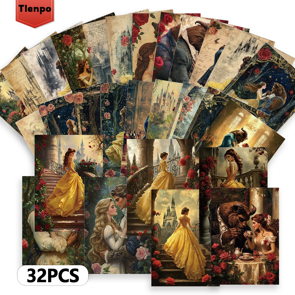 32 Stück, Retro-Postkarten für wilde Frauen und Biest, Rosen, Geburtstags-/Jahrestagsgeschenke, Sammlerstücke, geeignet zum Verschenken, erhältlich.