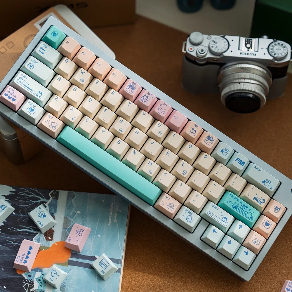 FBB Original Electronic Pet Theme Keycap Set 147Keys Kawaii Pixel Style Cartoon Cherry Profile PBT Dy-Sublimation Keycaps Gift