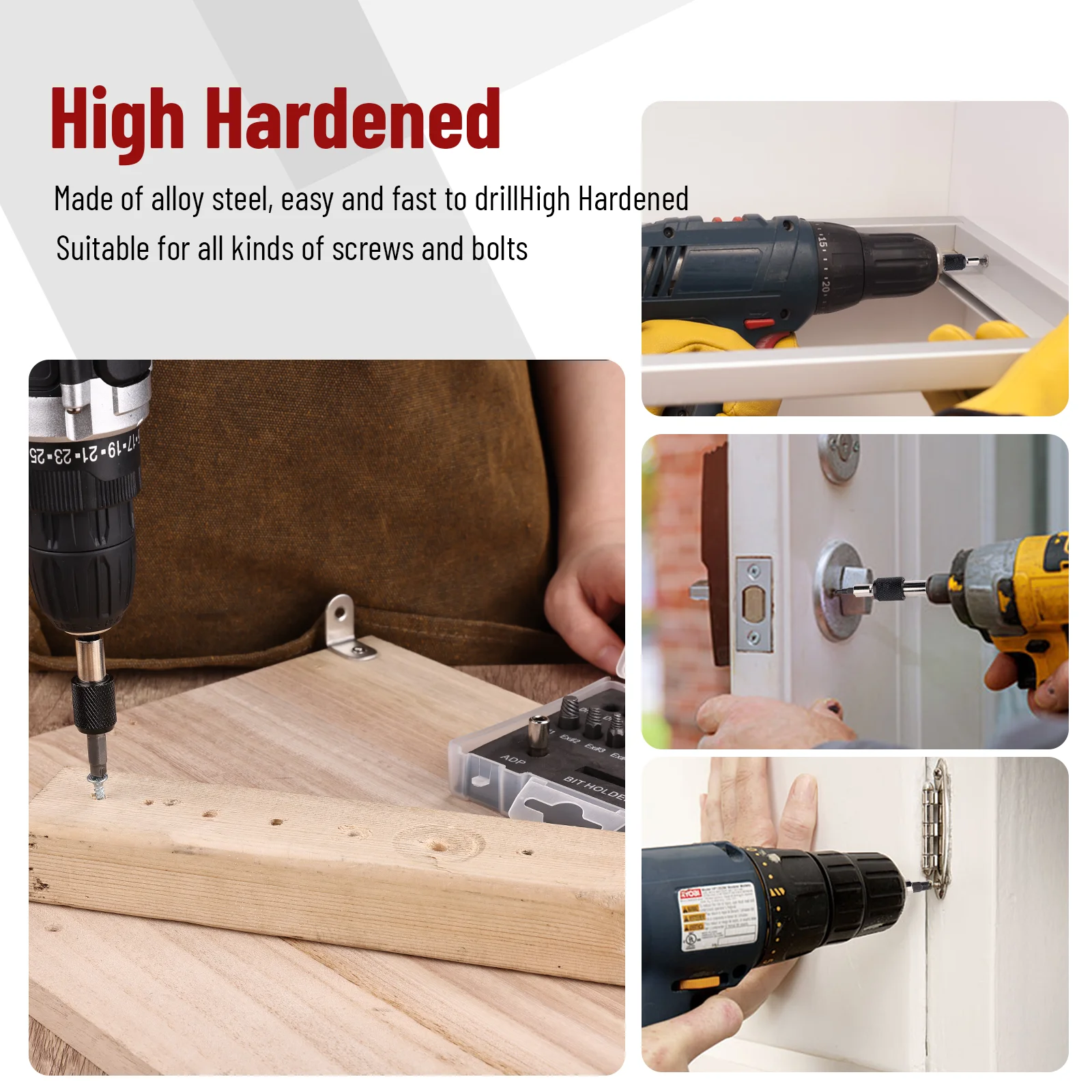 22Pcs Screw Extractor Set with Magnetic Extension Bit Holder Easy Out Drill Bits Bolt Stud Multi-Spline Screw Extractor