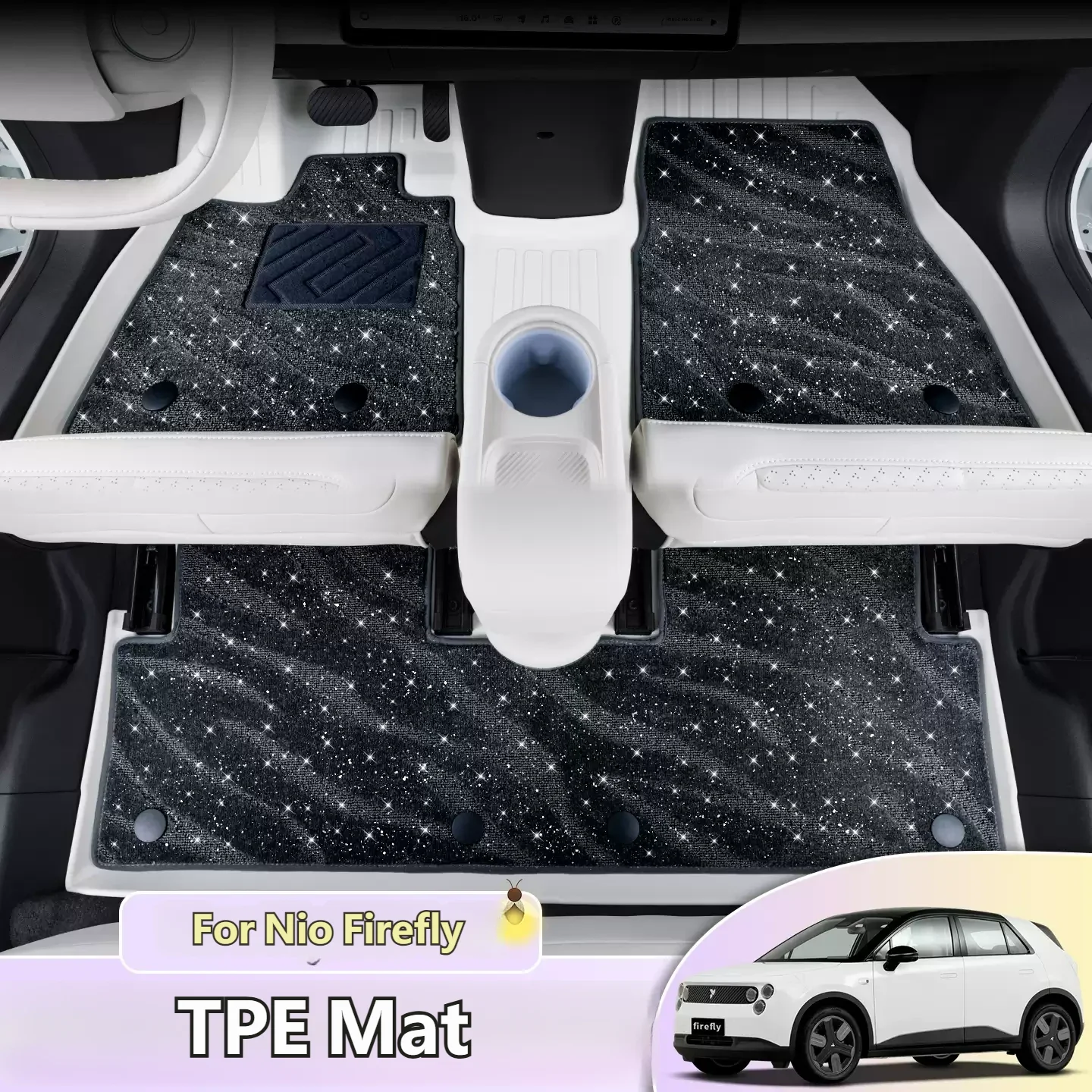 For Nio Firefly TPE Foot Mat Fully Surrounds Starry Sky Carpet Style Floor Mat Resistant To Dirt And Slip Interior Accessories