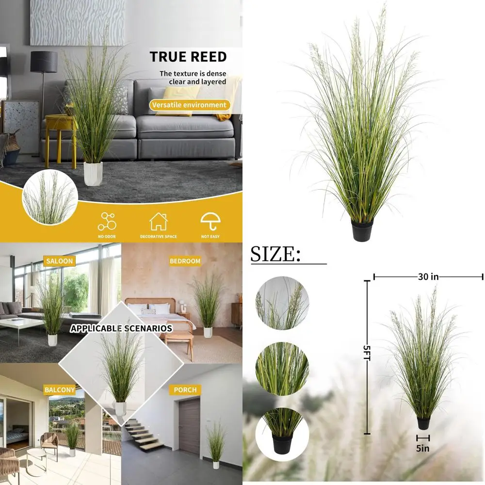 

Искусственное травяное растение высотой 5 футов — искусственные комнатные декоративные растения и цветы в горшке, искусственное домашнее растение для дома