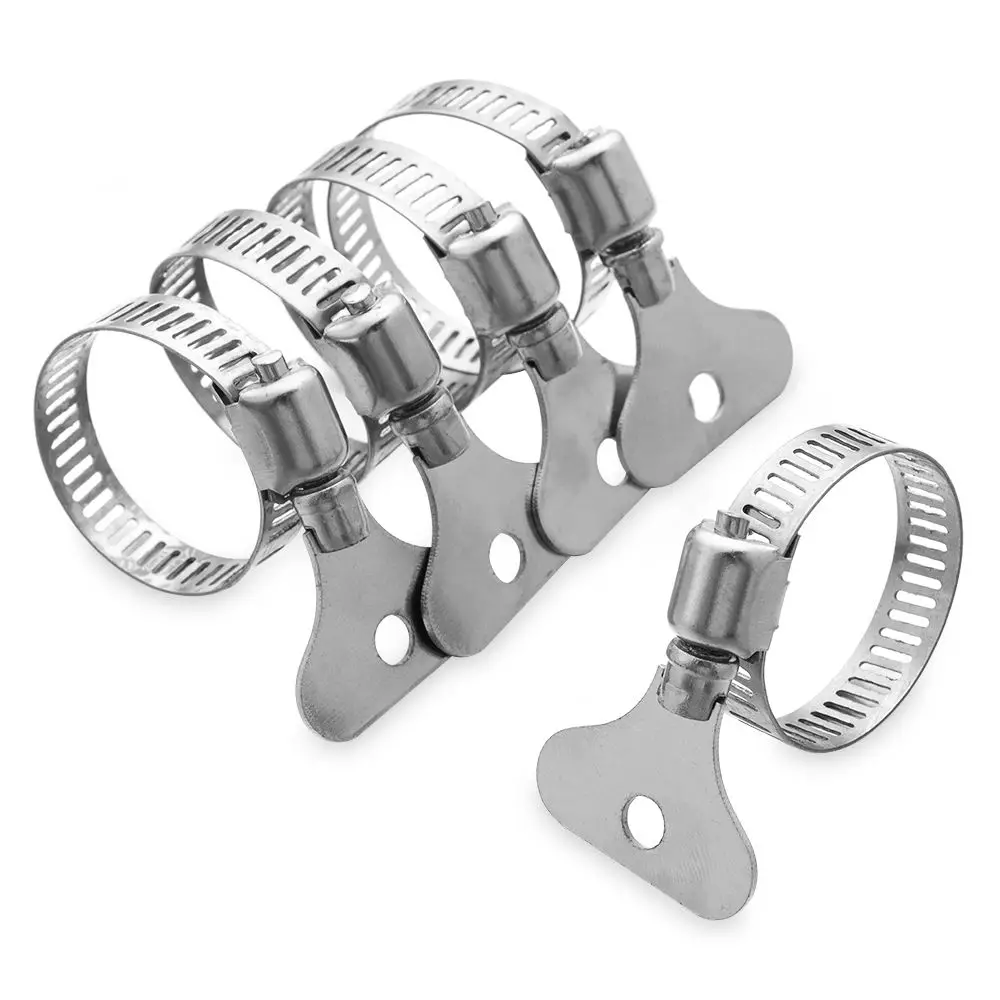 5Pcs Stainless Steel T Bolt Pipe Clip Sealing Hose Clamps Fasteners Repair Tool for Water Pipe Fuel Hose Practical Home Hardware