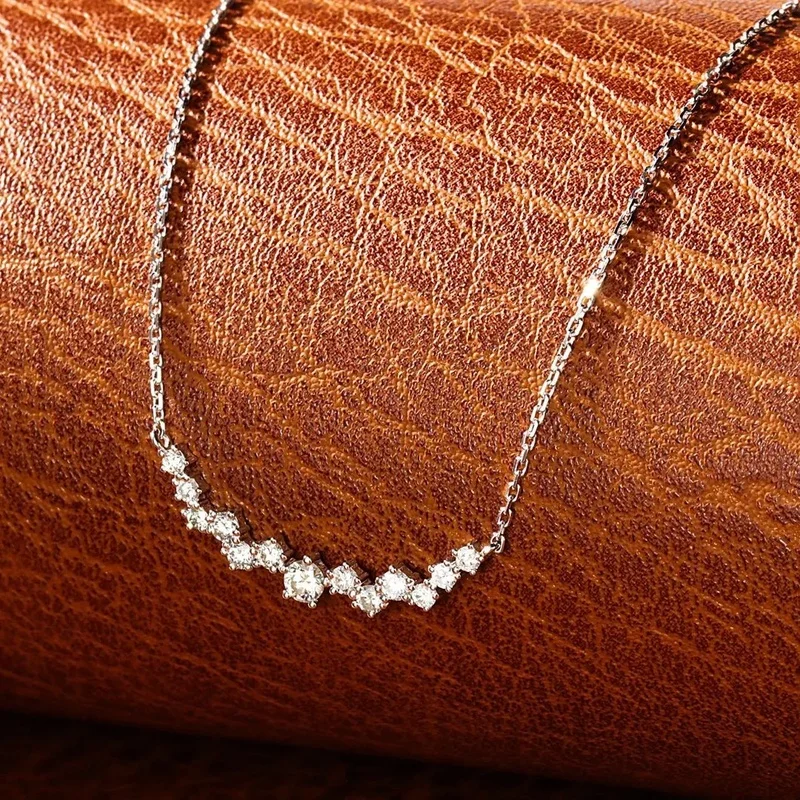 18K Gold Customizable IGI Certified 0.36CT Round Brilliant Cut Lab Grown Diamond Necklace Perfect for Wedding Gifts Anniversarie