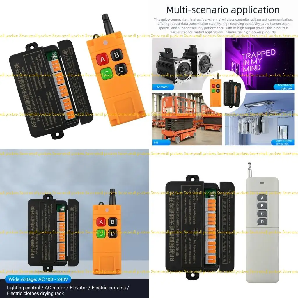 

R1WD 100-240 В 10 А RF 4-канальный беспроводной пульт дистанционного управления, переключаемый, для орошения, наружного садового
