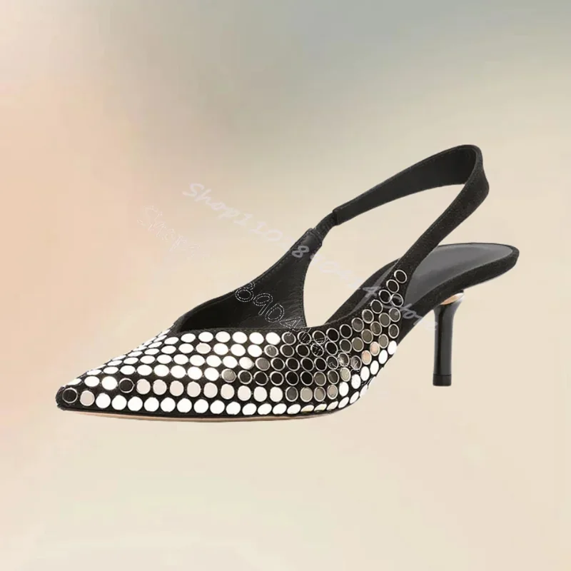 

Silver Fish Scale Design Pointed Toe Cut Heel Pumps Slip On Women Shoes Thin High Heels Fashion Party 2024 Zapatos Para Mujere