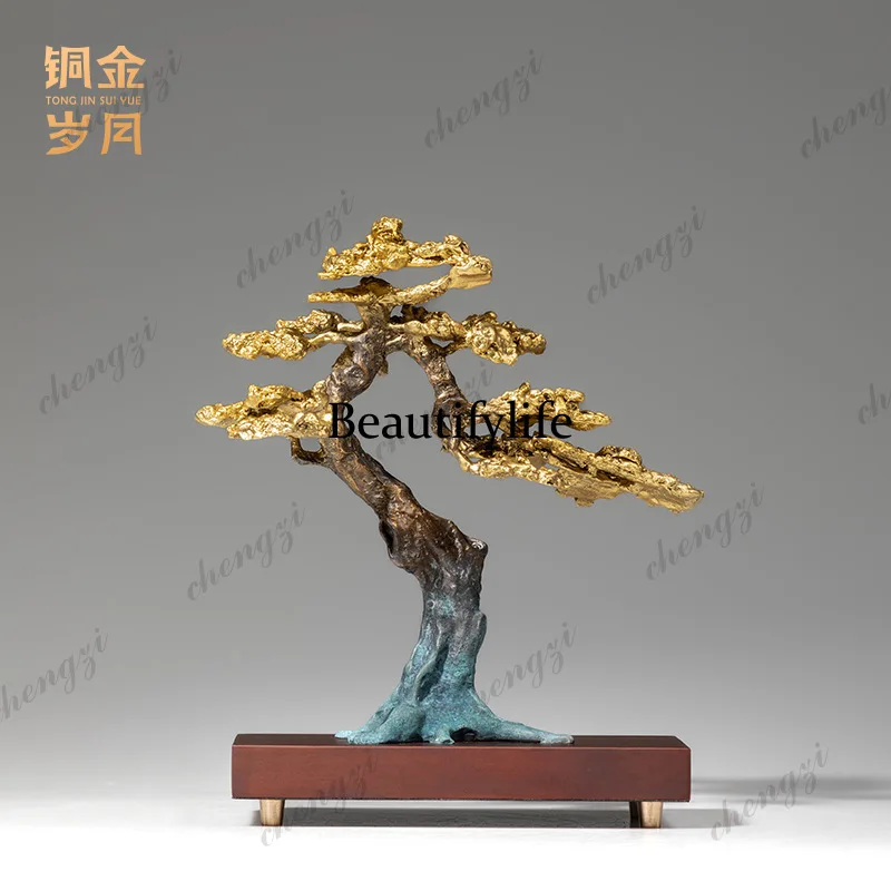 Welcome Pine Tree Ornament Company Hotel Customer Service Front Desk Model Room Living Room Entrance Decoration Ornament
