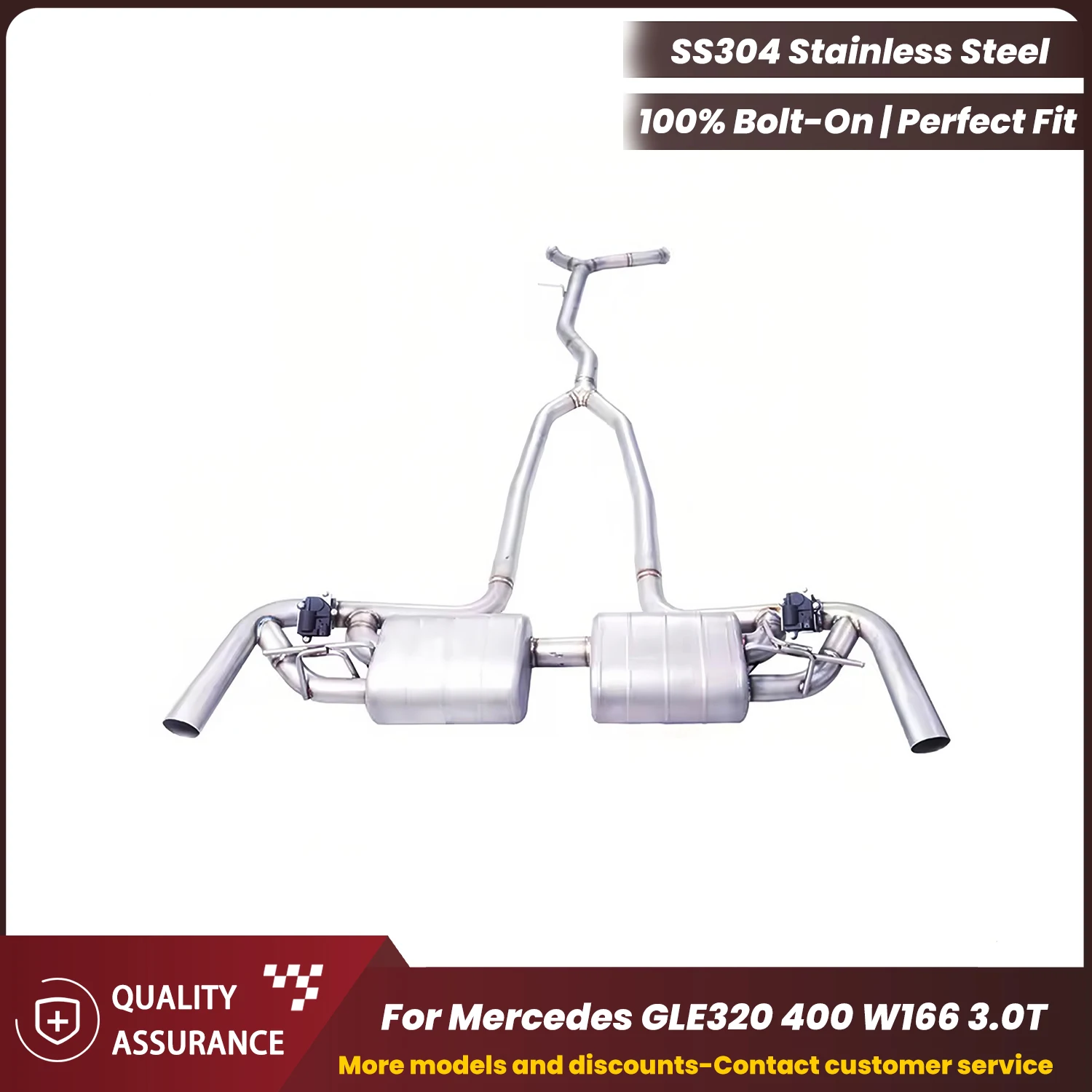 

Спортивный звук выхлопной системы с клапаном ECCF, выхлоп Catback для Mercedes GLE320 400 W166 3.0T, обновление, простая установка