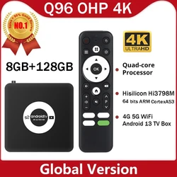 글로벌 버전 스마트 TV 박스, 스마트 플레이어, iptv, Q96 OHP, 4K 울트라 HD, 안드로이드 13, Hisilicon Hi3798M, 8GB, 128GB, WiFi, 4G, 5G