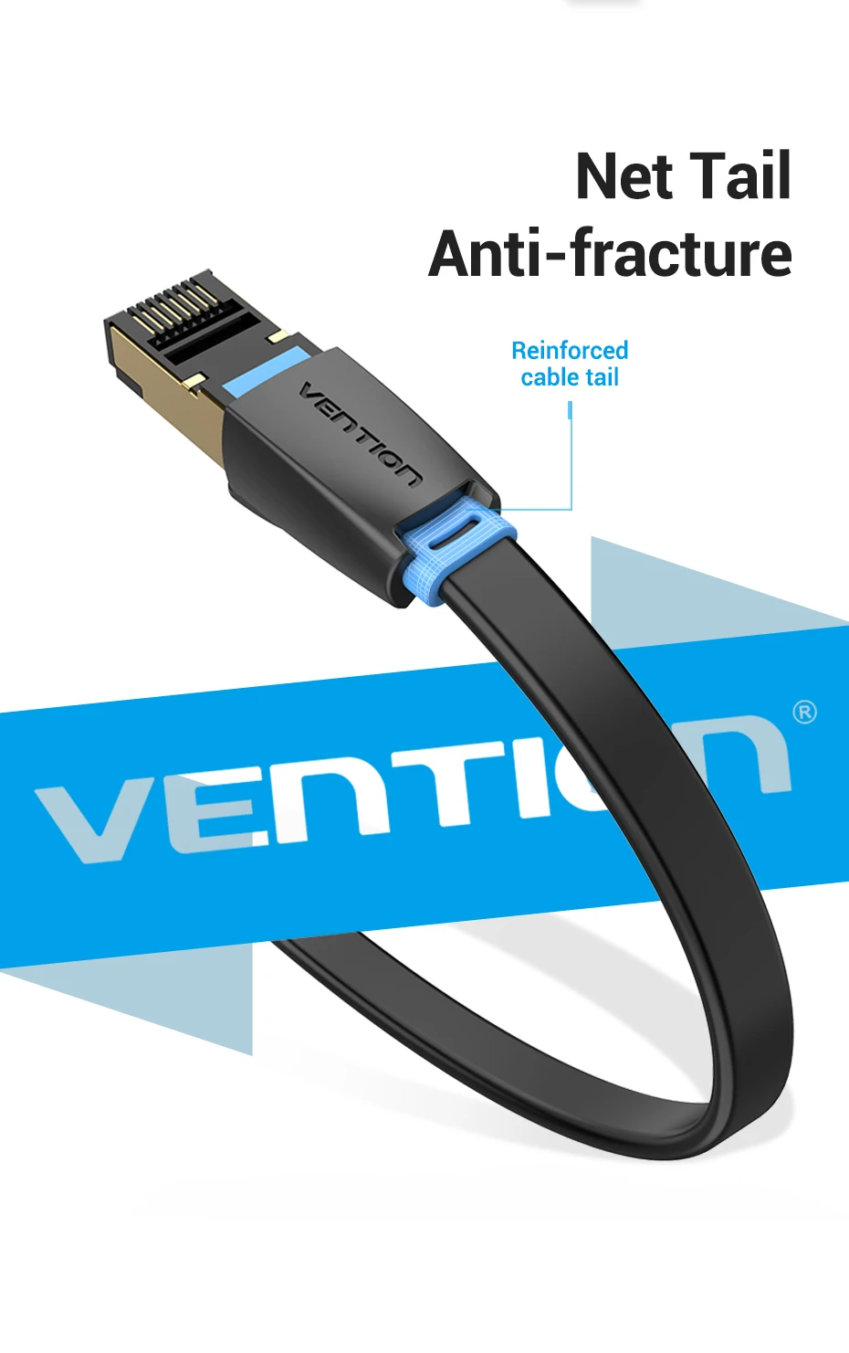 Vention Ethernet-Kabel Cat8 40 Gbit/s 2000 MHz Netzwerk Lan Core für PC Router Modem PS5 4 Laptop Smart Box Internet RJ45 Patchkabel – Detail 8