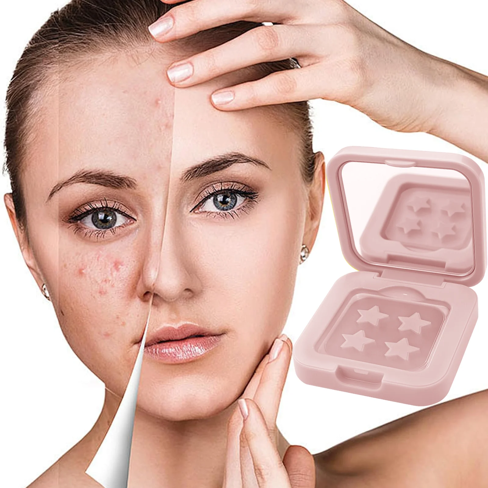 60 adesivos para acne, sem álcool e fragrâncias, cobrindo acne e manchas, adesivo para manchas faciais e de pele, espelho de maquiagem de luxo