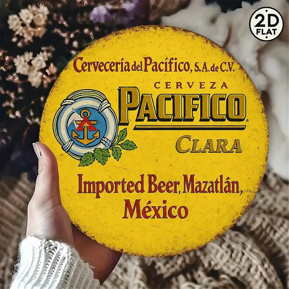 علامة معدنية كلاسيكية من Pacifico Clara Beer "استيراد المكسيكي" لوحة فنية جدارية لديكور الحائط #3