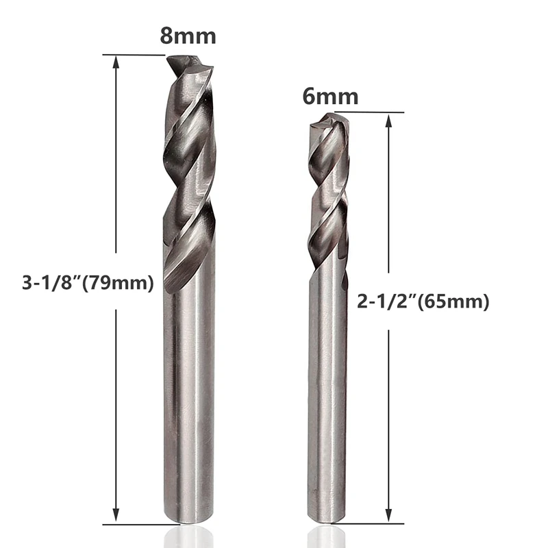 New 2Pcs Spot Weld Drill Bit Set HSS Co Cobalt Spot Welded Cutter Separate Panels Hole Cutting Bits, 6Mm 8Mm