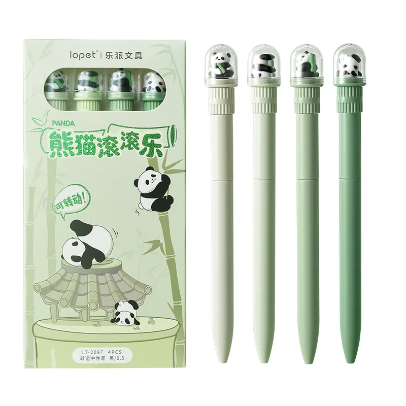 4/8 szt. Długopis żelowy Lopet Retro Panda, Kawaii Śliczny Ins Gładki i Łatwy w Pisaniu ST Podpis canetas 0.5mm Czarny wkład artykuły papiernicze — zdjęcie produktu 5