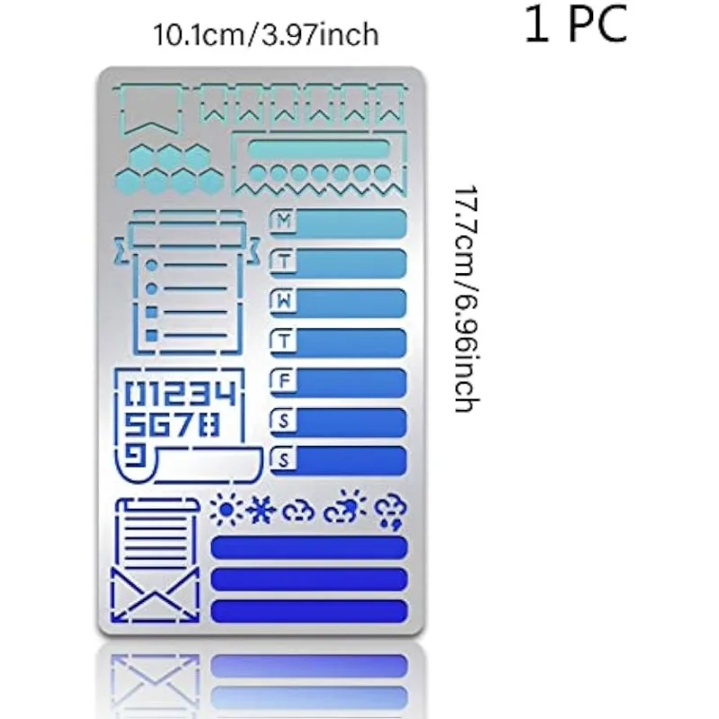 Journal Stencil, Journal Planner Stainless Steel Stencil Template Tool for Wood Burning Drawing Pyrography
