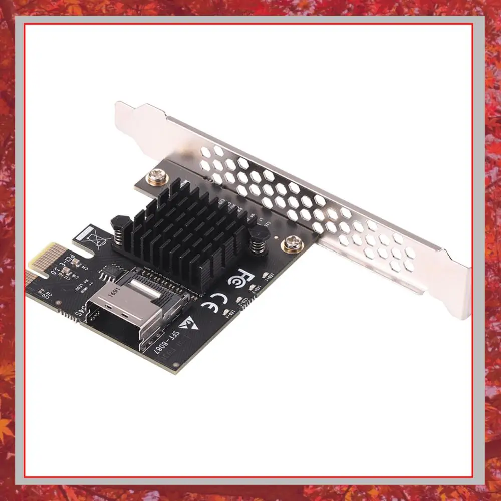 PCI-E Expansion Card Computer PCI-E 1x to Mini SAS SFF-8087 Riser Card for WIN10/LINUX/UBUNTU Accessories