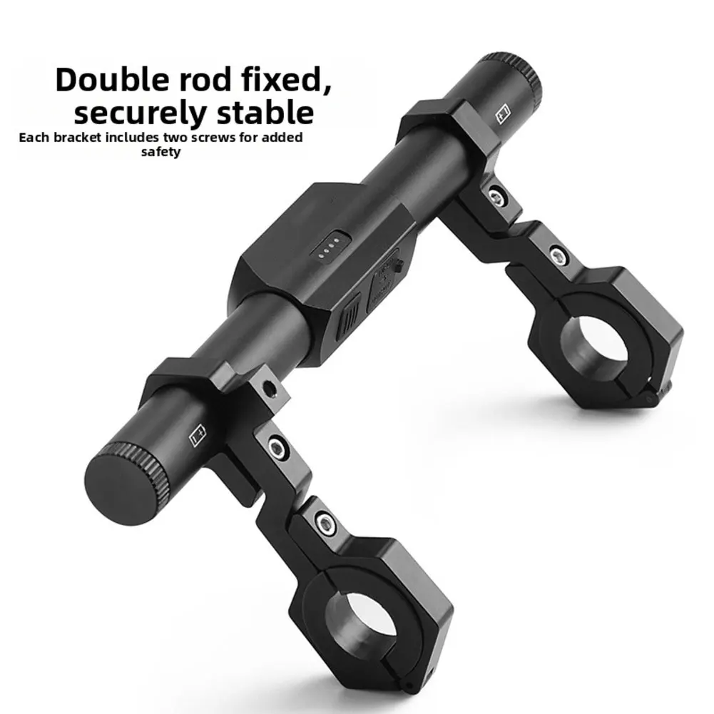 

Aluminum Alloy Bicycle Handlebar Extension Mount - Multi-Functional Rack With Built-In Light & Phone Holder