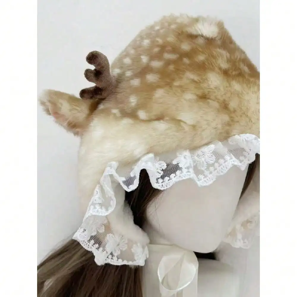 1pc Cute Plush Deer Antler Ear Headband, Warm Ear Warmer Headband, Cozy Casual Accessory For Women In Autumn/Winter Autumn Decor