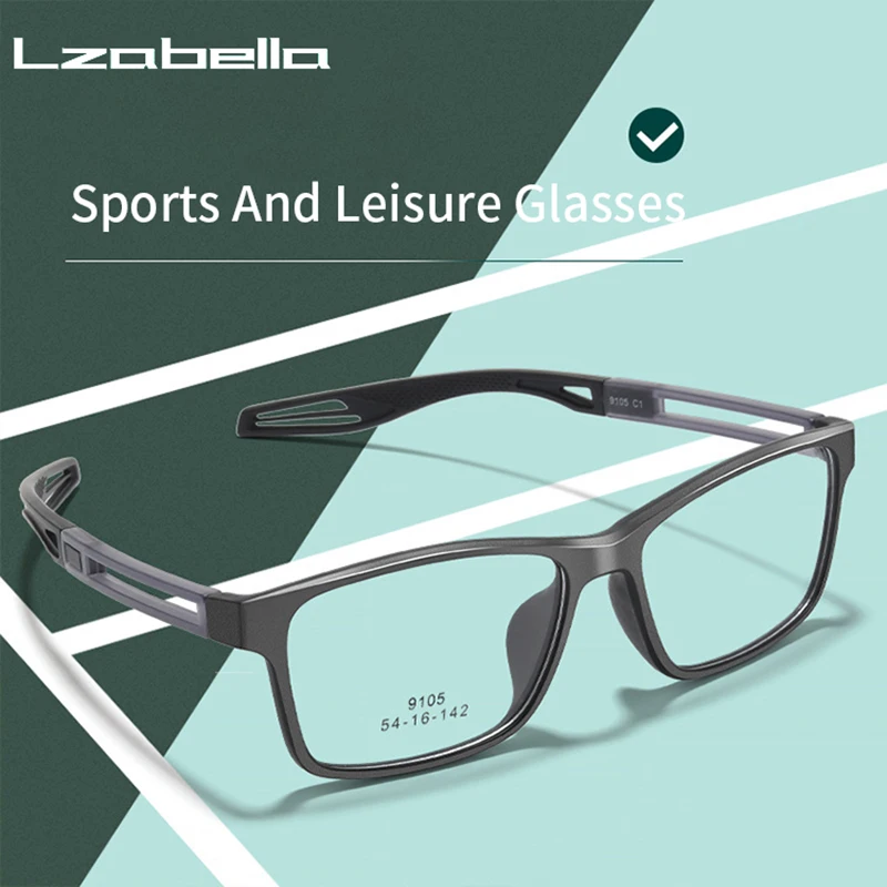 

Lzabella New Sports Square Eyeglass Frame TR90 Ultra Light And Comfortable Frame Fashionable Sports Prescription Glasses 9105Z