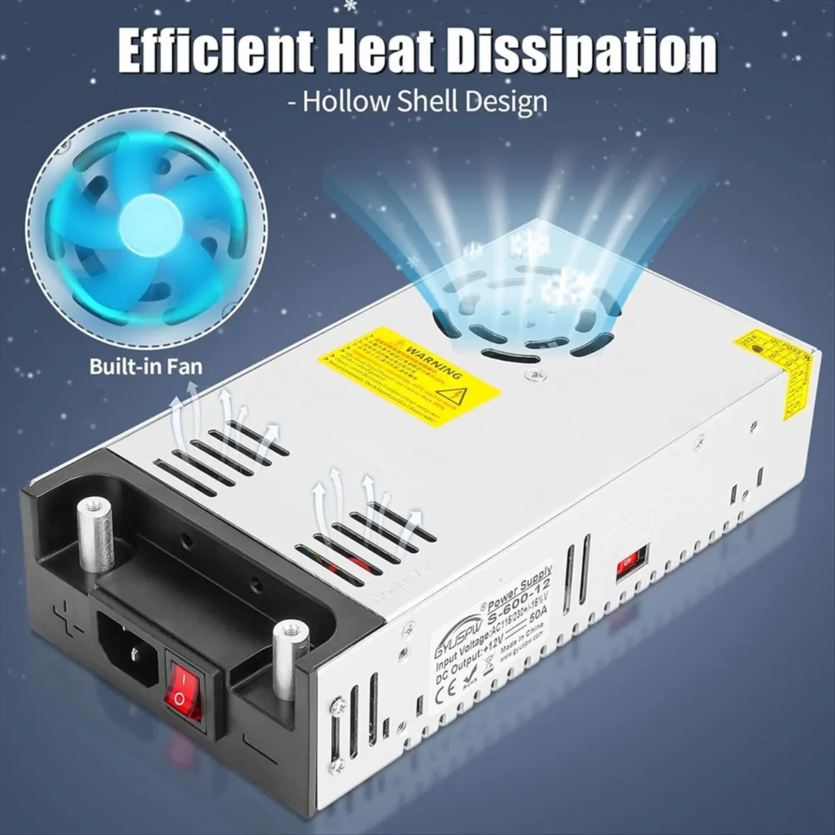 

Блок питания A79G DC 12V 50A 600W, импульсный преобразователь напряжения 110 AC в 12 В DC для электроники, вилка стандарта США