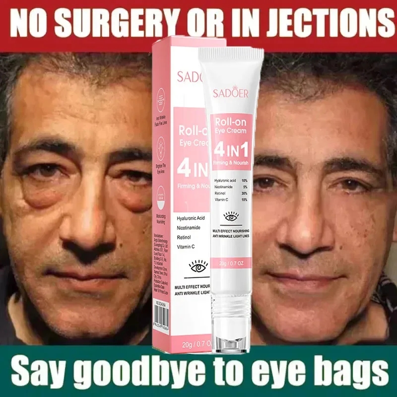 SADOER 4in1 Roll-on Moisturizing Eye Cream Anti-Dark Circles Eye Bag Remove Firming Moisturizing Eye Serum Beauty Eyes Skin Care