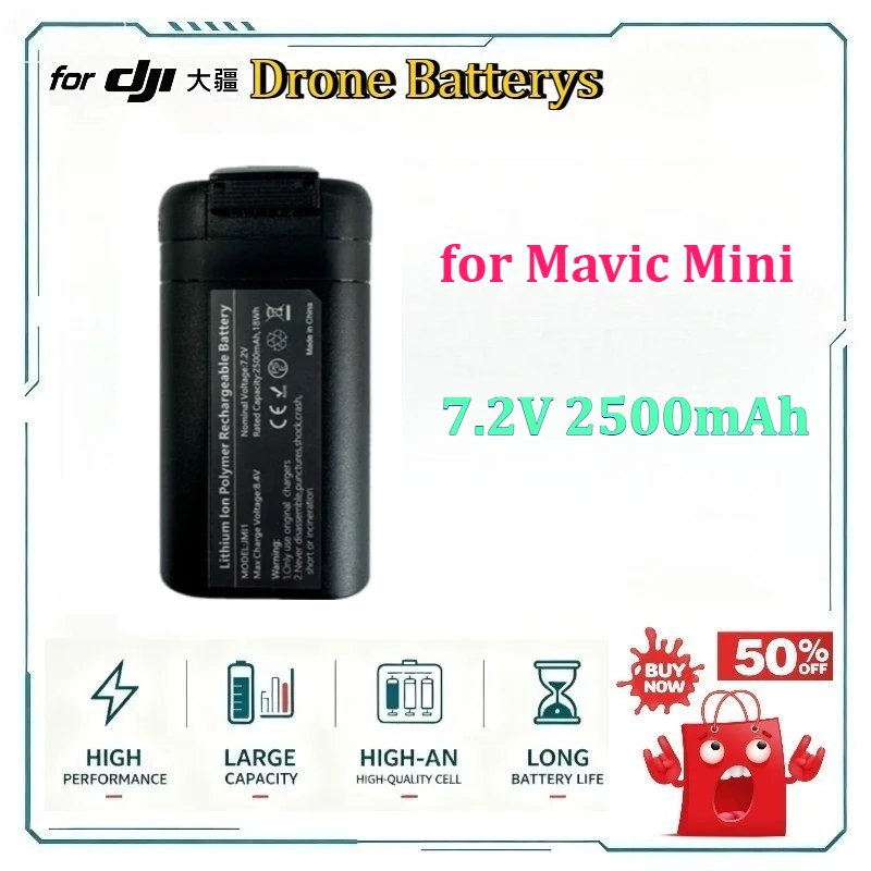 

for Mavic Mini Drone Battery 7.2V 2500mAh New compatible Max 30Min Flight Time High Capacity Long Endurance Lithium Battery