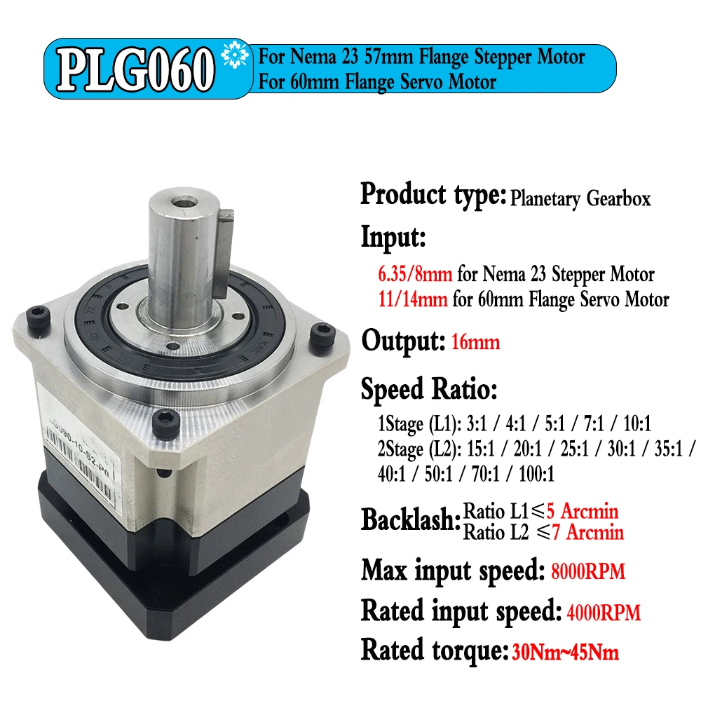 Imagem -02 - Engrenagem Helicoidal de Alta Precisão para o Redutor do Servo Motor Caixa de Engrenagens Planetária Nema23 3arcmin Relação 3:1100:1 Entrada 1114 mm 200w 400w