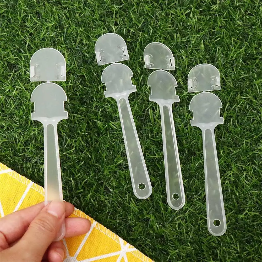 10pcs Transparent Mini Fan Handle Portable Small Plastic Fan Handle Replacement DIY Fan Accessories