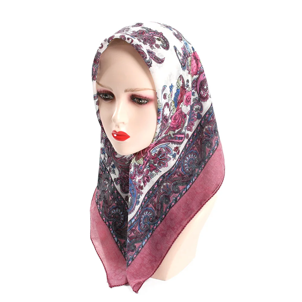 Square Bandana Handkerchief Floral Russian Scarf Ethnic Scarf Shawl Women Hijab Scarf Printed Headband Scarf 70cm