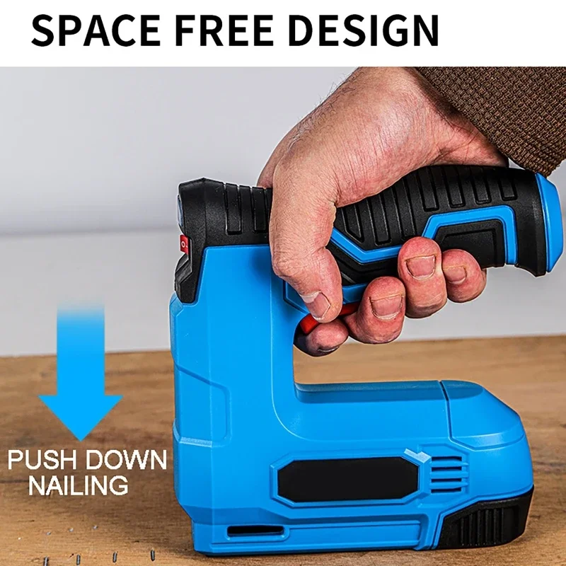 Electric Stapler Lithium-ion CordlessNail Gun Staple Gun Nailer Stapler Furniture DIY Tool Wood Frame Multitool Nail Stapler Gun