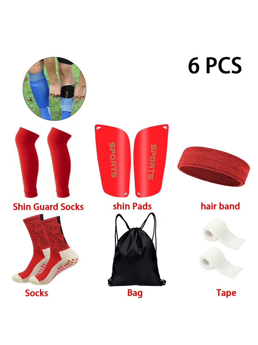 6 قطعة SetNew الرجال النساء جوارب كرة قدم رياضية الضمادات الحجاب حماة الساق كرات الكريكيت أغطية الساق حراس الساق